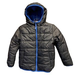 Cat & Jack black boys coat Jacket Reversible Black or Blue Small (6/7) NWOT